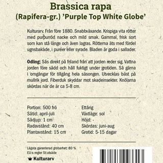 Baksida av fröpåse