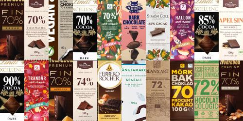 Mörk choklad förpackningar